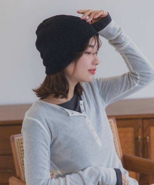 polcadot（ポルカドット）の「メッシュ サマービーニー / 軽量 シンプル ニット帽（ニットキャップ/ビーニー・レディース・グレー/ベージュ/ブラック・FREE）」の18枚目の写真