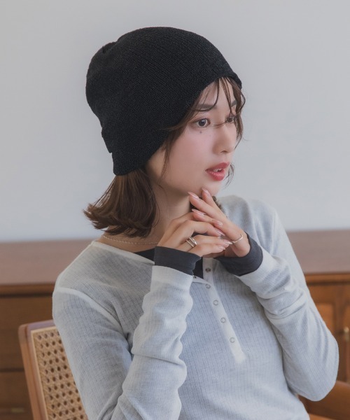 polcadot（ポルカドット）の「メッシュ サマービーニー / 軽量 シンプル ニット帽（ニットキャップ/ビーニー・レディース・グレー/ベージュ/ブラック・FREE）」の19枚目の写真