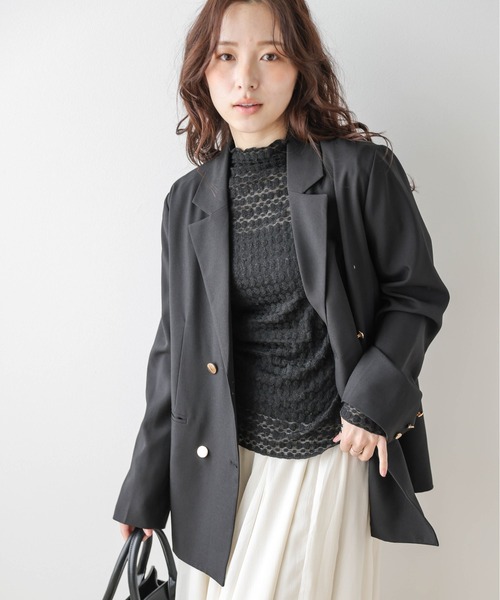 La-gemme（ラジェム）の「ストレッチレースカットソー（Tシャツ/カットソー・レディース・ブラック/ホワイト・フリー）」の8枚目の写真
