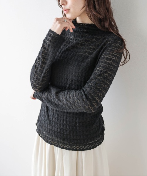 La-gemme（ラジェム）の「ストレッチレースカットソー（Tシャツ/カットソー・レディース・ブラック/ホワイト・フリー）」の10枚目の写真