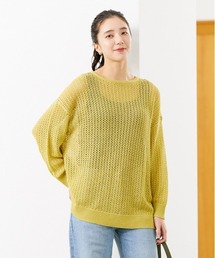 Right-on | 【HONEYSUCKLE ROSE】透かし編みニットプルオーバー (シアーニット / ドロップショルダー / レイヤード)(ニット/セーター)