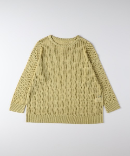 Right-on（ライトオン）の「【HONEYSUCKLE ROSE】透かし編みニットプルオーバー (シアーニット / ドロップショルダー / レイヤード)（ニット/セーター・レディース・ブラック/ライトイエロー/キナリ・L/M）」の16枚目の写真