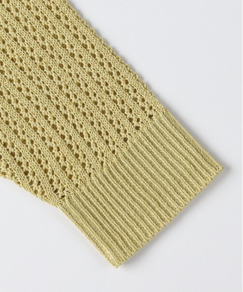 Right-on（ライトオン）の「【HONEYSUCKLE ROSE】透かし編みニットプルオーバー (シアーニット / ドロップショルダー / レイヤード)（ニット/セーター・レディース・ブラック/ライトイエロー/キナリ・L/M）」の19枚目の写真