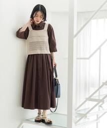 リボンベルト付きシャツワンピース【洗濯機OK/防シワ加工】