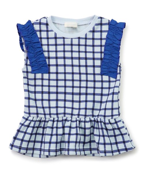 apres les cours(アプレレクール)の「【WEB限定】袖フリルワッフルTシャツ(Tシャツ/カットソー・キッズ・グリーン/ブラック/ブラウン/サックスブルー/レッド・110/100/80/120/90/140/130)」の4枚目の写真