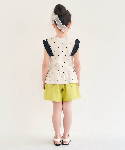 apres les cours(アプレレクール)の「【WEB限定】袖フリルワッフルTシャツ(Tシャツ/カットソー・キッズ・グリーン/ブラック/ブラウン/サックスブルー/レッド・110/100/80/120/90/140/130)」の7枚目の写真