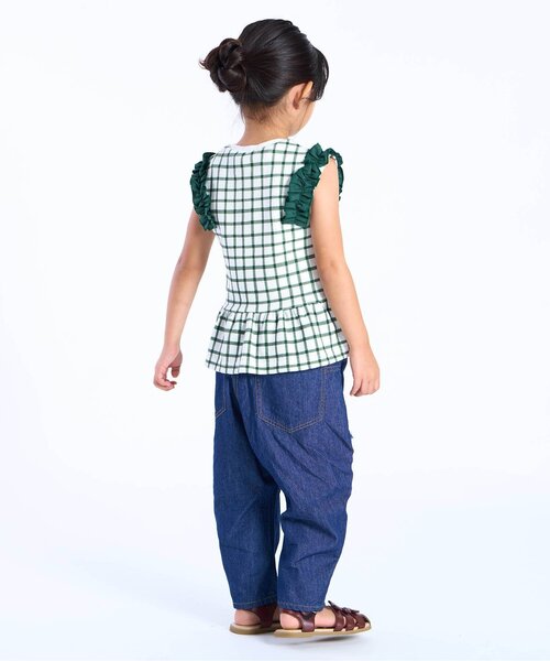apres les cours(アプレレクール)の「【WEB限定】袖フリルワッフルTシャツ(Tシャツ/カットソー・キッズ・グリーン/ブラック/ブラウン/サックスブルー/レッド・110/100/80/120/90/140/130)」の10枚目の写真