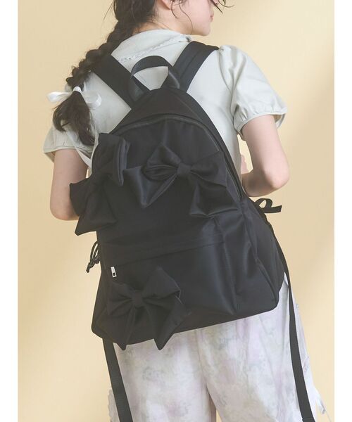 merry jenny（メリージェニー）の「リボンデコラティブリュック（バックパック/リュック・レディース・ブラック・FREE）」の2枚目の写真
