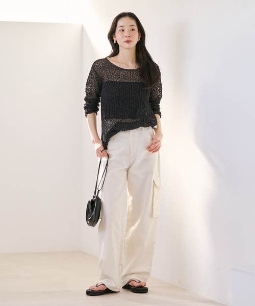 plage ENRICA エンリカ 別注 LACE プルオーバー ブラック ENRICA / エンリカ 別注 LACE プルオーバー（ニット/セーター）｜Plage
