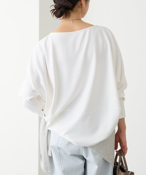 RIVE DROITE（リヴドロワ）の「【万能ブラウス】カットジョーゼットドルマンプルオーバー（Tシャツ/カットソー・レディース・チャコールグレー/オフホワイト/ベージュ・FREE）」の8枚目の写真