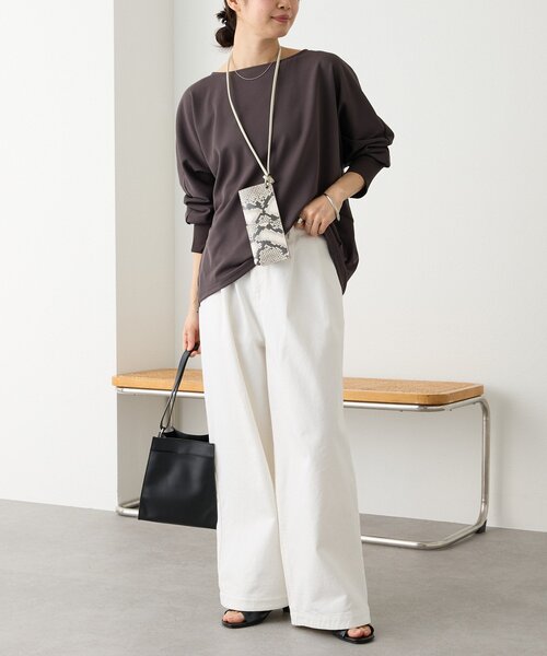 RIVE DROITE（リヴドロワ）の「【万能ブラウス】カットジョーゼットドルマンプルオーバー（Tシャツ/カットソー・レディース・チャコールグレー/オフホワイト/ベージュ・FREE）」の19枚目の写真