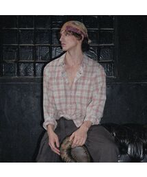 KUME（クメ）の「Men Vintage Pastel Western Checkered Shirt, Pink（シャツ/ブラウス）」