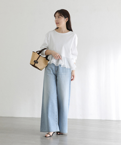 La TOTALITE（ラトータリテ）の「【洗える】PICCADILLY/ピカデリー ワイドデニム（デニムパンツ・レディース・サックスブルー・27/26/25）」の2枚目の写真