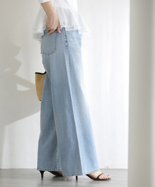 La TOTALITE（ラトータリテ）の「【洗える】PICCADILLY/ピカデリー ワイドデニム（デニムパンツ・レディース・サックスブルー・27/26/25）」の4枚目の写真