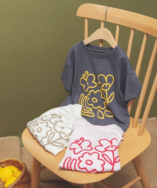 aBity select（アビティセレクト）の「【aBity select./アビティセレクト】ニュアンスフラワープリント半袖Tシャツ（Tシャツ/カットソー・キッズ・ライトピンク/チャコールグレー/アイボリー・90/100/110/120/130）」の18枚目の写真