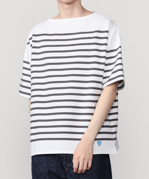 ORCIVAL（オーシバル）の「ORCIVAL | ラッセル ワイド ボートネック 半袖バスクシャツ MEN（Tシャツ/カットソー・メンズ・グレー系その他/イエロー系その他/ブルー系その他2/ブルー系その他・4/5/3）」の2枚目の写真