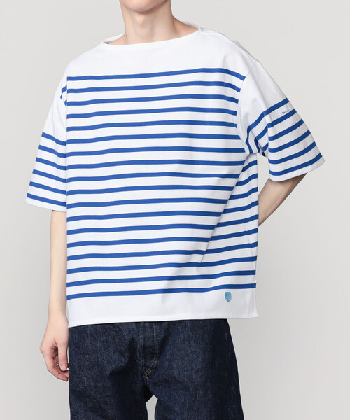 ORCIVAL（オーシバル）の「ORCIVAL | ラッセル ワイド ボートネック 半袖バスクシャツ MEN（Tシャツ/カットソー・メンズ・グレー系その他/イエロー系その他/ブルー系その他2/ブルー系その他・4/5/3）」の3枚目の写真