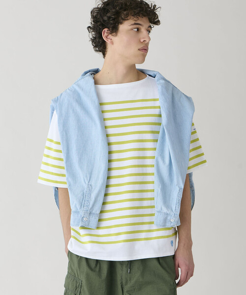 ORCIVAL（オーシバル）の「ORCIVAL | ラッセル ワイド ボートネック 半袖バスクシャツ MEN（Tシャツ/カットソー・メンズ・グレー系その他/イエロー系その他/ブルー系その他2/ブルー系その他・4/5/3）」の4枚目の写真