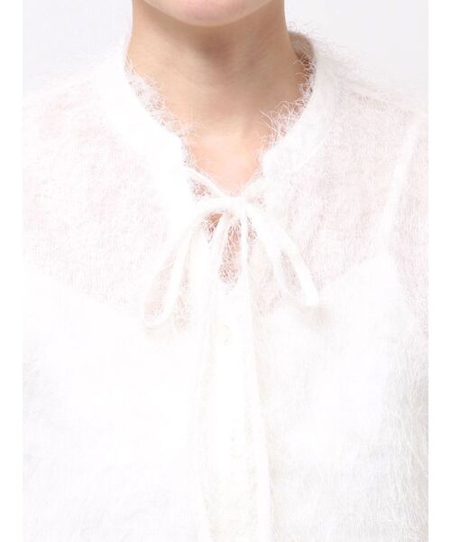 MURUA(ムルーア)の「フレンチスリーブフリンジブラウス 夏服(シャツ/ブラウス・レディース・ホワイト/ブラック・FREE)」の4枚目の写真