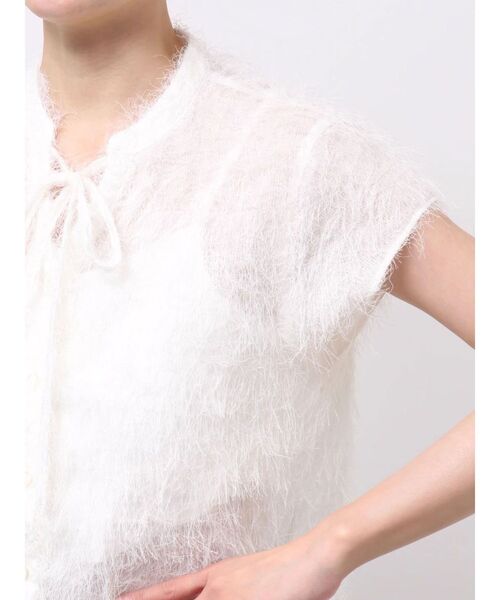 MURUA(ムルーア)の「フレンチスリーブフリンジブラウス 夏服(シャツ/ブラウス・レディース・ホワイト/ブラック・FREE)」の5枚目の写真