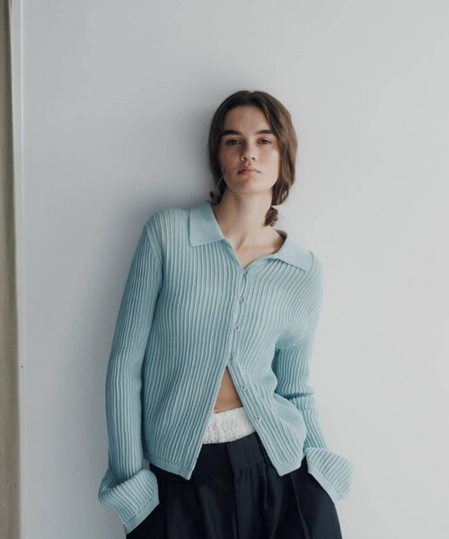 SHENERY（シーナリー）の「【Pasterip】ポロニットサマーカーディガン（カーディガン/ボレロ・レディース・サックスブルー/アイボリー/グレー・FREE）」の3枚目の写真