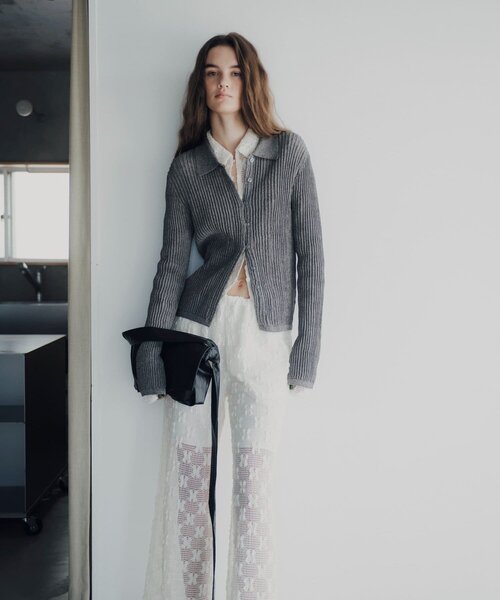 SHENERY（シーナリー）の「【Pasterip】ポロニットサマーカーディガン（カーディガン/ボレロ・レディース・サックスブルー/アイボリー/グレー・FREE）」の7枚目の写真