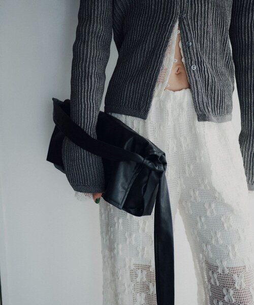 SHENERY（シーナリー）の「【Pasterip】ポロニットサマーカーディガン（カーディガン/ボレロ・レディース・サックスブルー/アイボリー/グレー・FREE）」の10枚目の写真