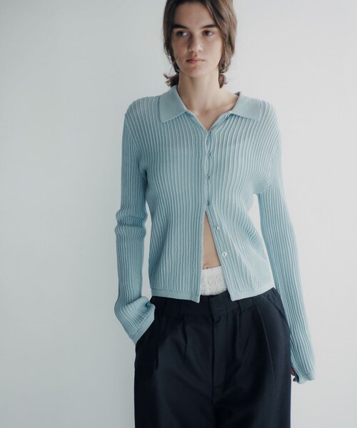 SHENERY（シーナリー）の「【Pasterip】ポロニットサマーカーディガン（カーディガン/ボレロ・レディース・サックスブルー/アイボリー/グレー・FREE）」の12枚目の写真