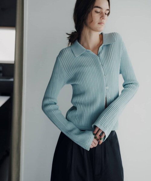 SHENERY（シーナリー）の「【Pasterip】ポロニットサマーカーディガン（カーディガン/ボレロ・レディース・サックスブルー/アイボリー/グレー・FREE）」の14枚目の写真