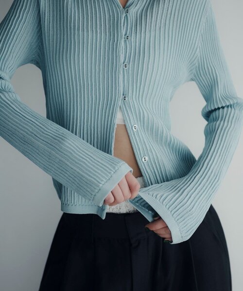 SHENERY（シーナリー）の「【Pasterip】ポロニットサマーカーディガン（カーディガン/ボレロ・レディース・サックスブルー/アイボリー/グレー・FREE）」の19枚目の写真