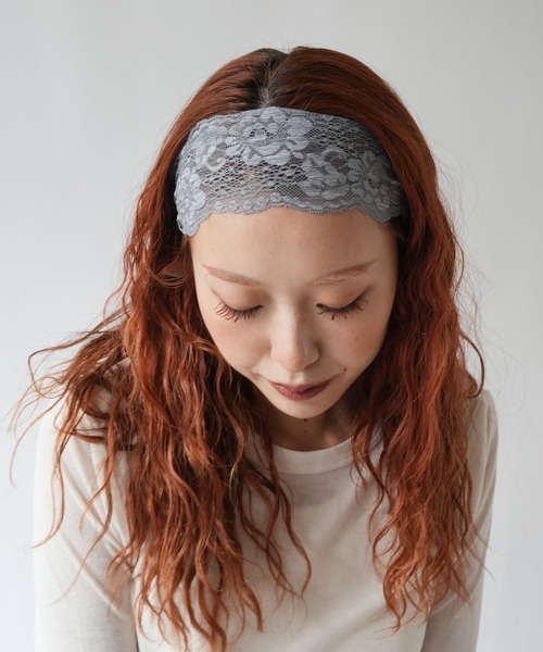 Port(ポート)の「【 Port / ポート 】 総レース ナチュラル ヘアバンド(ヘアバンド・レディース・ブラック/グレー/ホワイト・FREE)」の3枚目の写真
