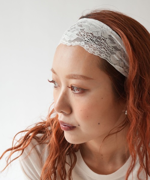 Port(ポート)の「【 Port / ポート 】 総レース ナチュラル ヘアバンド(ヘアバンド・レディース・ブラック/グレー/ホワイト・FREE)」の4枚目の写真