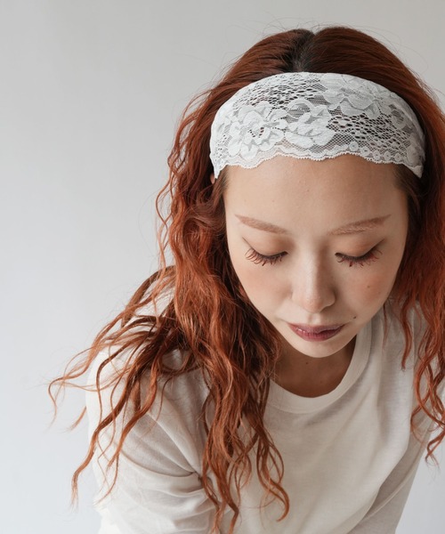 Port(ポート)の「【 Port / ポート 】 総レース ナチュラル ヘアバンド(ヘアバンド・レディース・ブラック/グレー/ホワイト・FREE)」の5枚目の写真