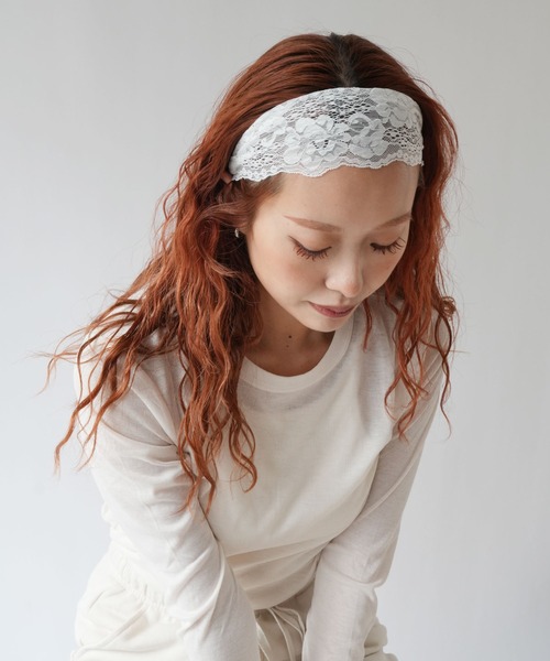 Port(ポート)の「【 Port / ポート 】 総レース ナチュラル ヘアバンド(ヘアバンド・レディース・ブラック/グレー/ホワイト・FREE)」の6枚目の写真