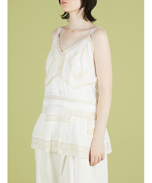 crinkle crinkle crinkle(クリンクルクリンクルクリンクル)の「【crinkle crinkle crinkle】hand tuck lace camisole/ハンドタックレースキャミソール(キャミソール・レディース・ブルー/ホワイト・FREE)」の3枚目の写真