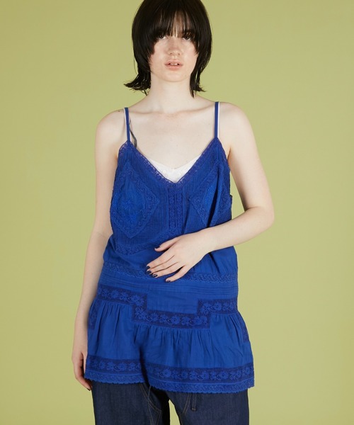 crinkle crinkle crinkle(クリンクルクリンクルクリンクル)の「【crinkle crinkle crinkle】hand tuck lace camisole/ハンドタックレースキャミソール(キャミソール・レディース・ブルー/ホワイト・FREE)」の8枚目の写真