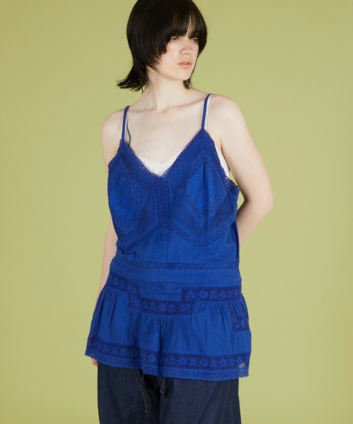 crinkle crinkle crinkle(クリンクルクリンクルクリンクル)の「【crinkle crinkle crinkle】hand tuck lace camisole/ハンドタックレースキャミソール(キャミソール・レディース・ブルー/ホワイト・FREE)」の9枚目の写真