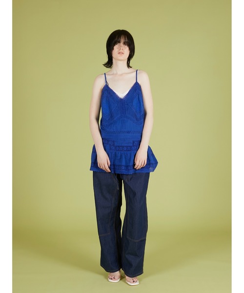 crinkle crinkle crinkle(クリンクルクリンクルクリンクル)の「【crinkle crinkle crinkle】hand tuck lace camisole/ハンドタックレースキャミソール(キャミソール・レディース・ブルー/ホワイト・FREE)」の10枚目の写真