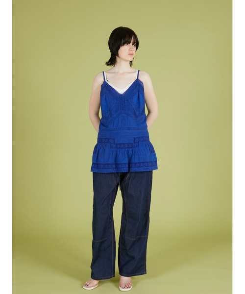 crinkle crinkle crinkle(クリンクルクリンクルクリンクル)の「【crinkle crinkle crinkle】hand tuck lace camisole/ハンドタックレースキャミソール(キャミソール・レディース・ブルー/ホワイト・FREE)」の12枚目の写真