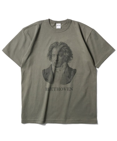 HOUSTON(ヒューストン)の「BEETHOVEN Tシャツ(Tシャツ/カットソー・メンズ・オフホワイト/グレー/オリーブ・MEDIUM/LARGE/X-LARGE)」の3枚目の写真