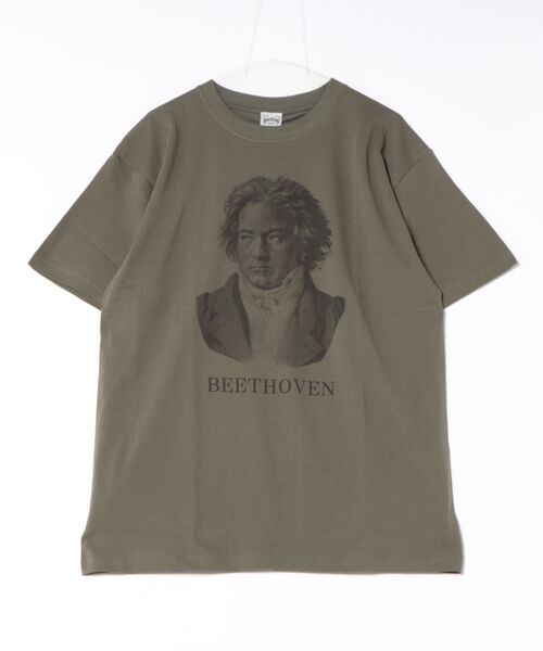 HOUSTON(ヒューストン)の「BEETHOVEN Tシャツ(Tシャツ/カットソー・メンズ・オフホワイト/グレー/オリーブ・MEDIUM/LARGE/X-LARGE)」の9枚目の写真