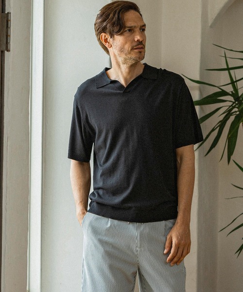 AKM Contemporary(エイケイエムコンテンポラリー)の「【WEB・直営店限定】AKM Contemporary(エイケイエムコンテンポラリー)シルクブレンド半袖サマーニットポロシャツ(ポロシャツ・メンズ・ミント/ブラウン/オフホワイト/ブラック・XL/L/M/S)」の12枚目の写真