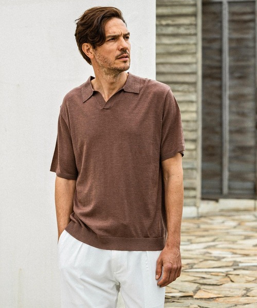 AKM Contemporary(エイケイエムコンテンポラリー)の「【WEB・直営店限定】AKM Contemporary(エイケイエムコンテンポラリー)シルクブレンド半袖サマーニットポロシャツ(ポロシャツ・メンズ・ミント/ブラウン/オフホワイト/ブラック・XL/L/M/S)」の15枚目の写真