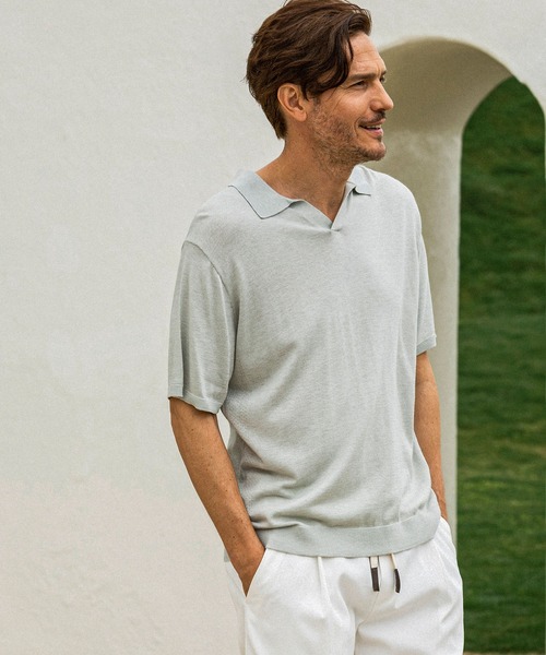 AKM Contemporary(エイケイエムコンテンポラリー)の「【WEB・直営店限定】AKM Contemporary(エイケイエムコンテンポラリー)シルクブレンド半袖サマーニットポロシャツ(ポロシャツ・メンズ・ミント/ブラウン/オフホワイト/ブラック・XL/L/M/S)」の17枚目の写真