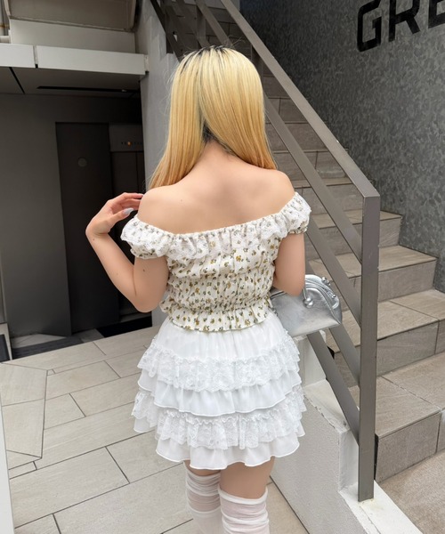 continuer de NICE CLAUP(コンティニューデナイスクラップ)の「ギャザードッキングBL(シャツ/ブラウス・レディース・ブラック/その他11/ドット・FREE)」の6枚目の写真