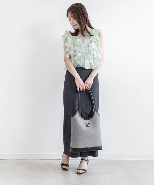 RANDA(ランダ)の「【A4対応】ロングハンドルモノグラムトートバッグ(トートバッグ・レディース・アイボリー/ブラック/ブラウン・FREE)」の10枚目の写真