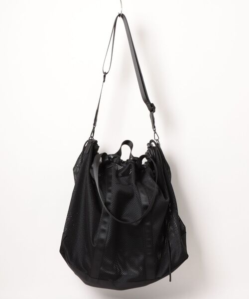 ADAM PATEK（アダムパテック）の「【RES】【ADAM PATEK】Leather trimmed mesh 2way big tote bag（トートバッグ・メンズ・ブラック・FREE）」の9枚目の写真