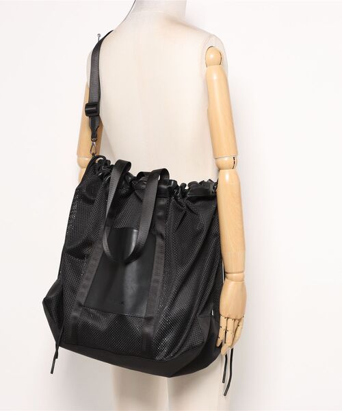 ADAM PATEK（アダムパテック）の「【RES】【ADAM PATEK】Leather trimmed mesh 2way big tote bag（トートバッグ・メンズ・ブラック・FREE）」の12枚目の写真
