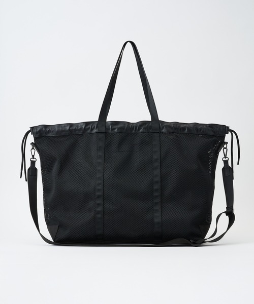 ADAM PATEK（アダムパテック）の「【RES】【ADAM PATEK】Leather trimmed mesh 2way big tote bag（トートバッグ・メンズ・ブラック・FREE）」の4枚目の写真