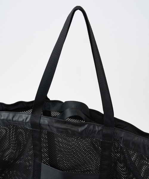 ADAM PATEK（アダムパテック）の「【RES】【ADAM PATEK】Leather trimmed mesh 2way big tote bag（トートバッグ・メンズ・ブラック・FREE）」の5枚目の写真